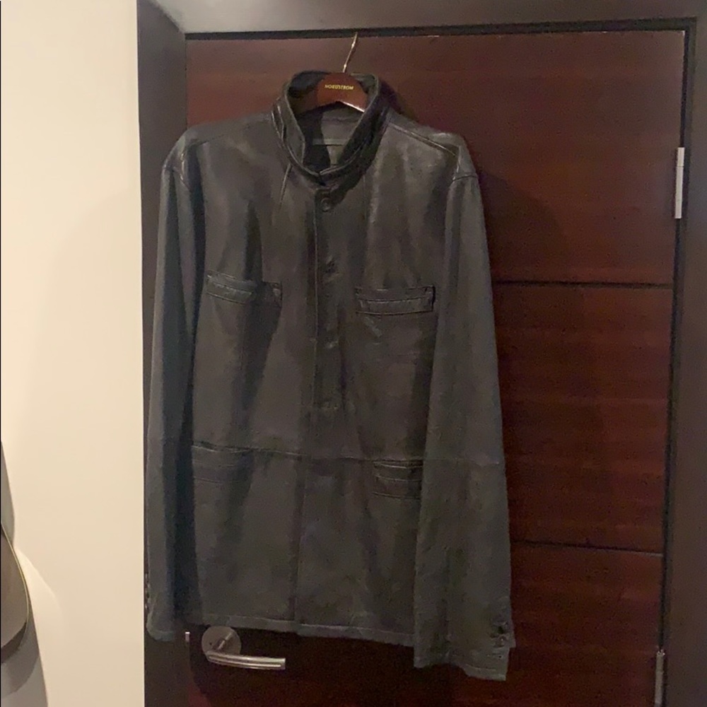 John Varvatos leather coat
